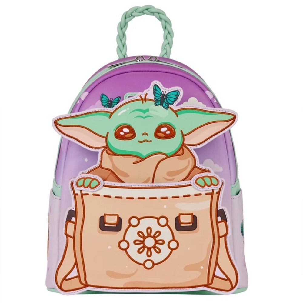 NWT Loungefly Star Wars The Mandalorian Grogu Butterfly Mini Backpack